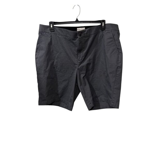 Ava & Viv Womens Plus Size Gray Chino Shorts Size 22W Cotton Blend Casual Wear - Picture 1 of 3